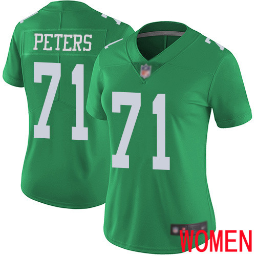 Women Philadelphia Eagles 71 Jason Peters Limited Green Rush Vapor Untouchable NFL Jersey Football